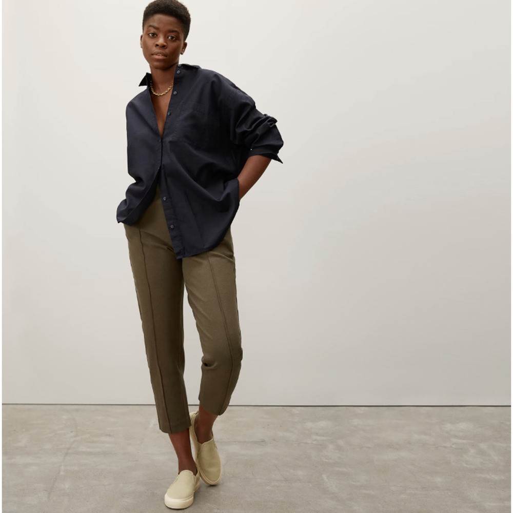 Everlane Womens The Dream Pants Small Dark Forest Green NWT